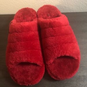 UGG MEN'S FLUFF YOU SLIPPERS RED MENS